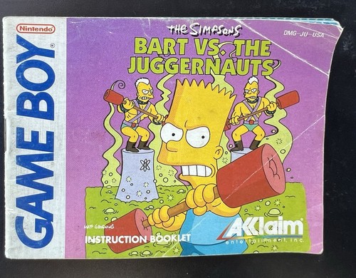 Vintage BART VS THE JUGGERNAUTS NUR ANLEITUNG BOOKLET Nintendo Game Boy
