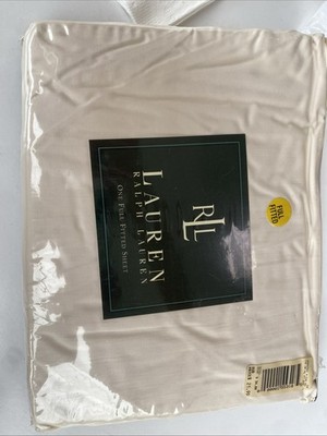 VINTAGE RALPH LAUREN BONE SOLIDS 250 TC (1) FULL FITTED SHEET