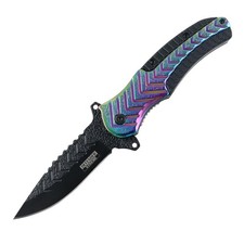 12pc Wholesale Defender-Xtreme 9" Stainless Steel Spring Assisted Knife Black