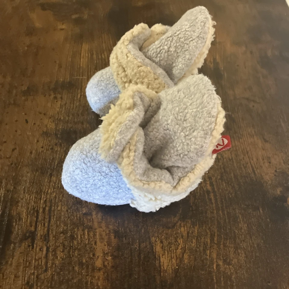 Botines de bebé Zutano unisex avena y gris polar ajustables talla 3 MO Foto 3 de 4