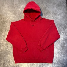 Vintage 90s Nike Center Swoosh Hoodie Red Men...