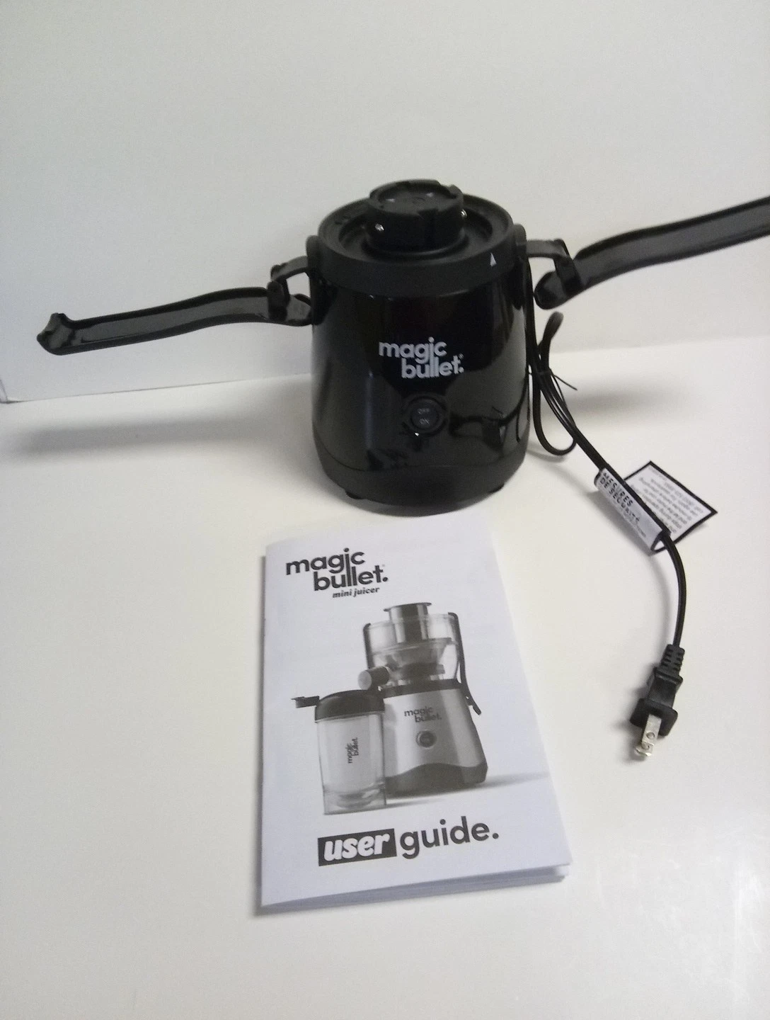 Magic Bullet Mini Juicer Motor Base Only. MBJ100, Black, Tested Working,/Manual