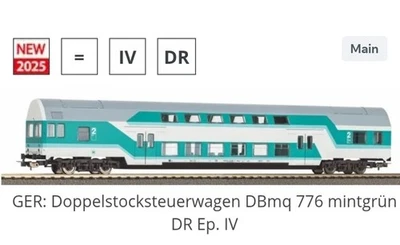 Piko DR Doppeldecker Personenwagen 53109 Spur HO Gleichstrom - Bild 1 von 3