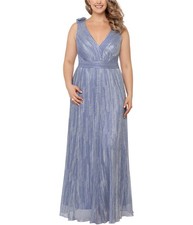 XSCAPE Womens Sparkle Gown Dress, Metallic, Plus Size, 14W