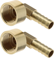 2 StüCk 90-Grad-Bogen Schlauchfitting Aus Messing, 8 Mm Mit Widerhaken Auf G1/2-