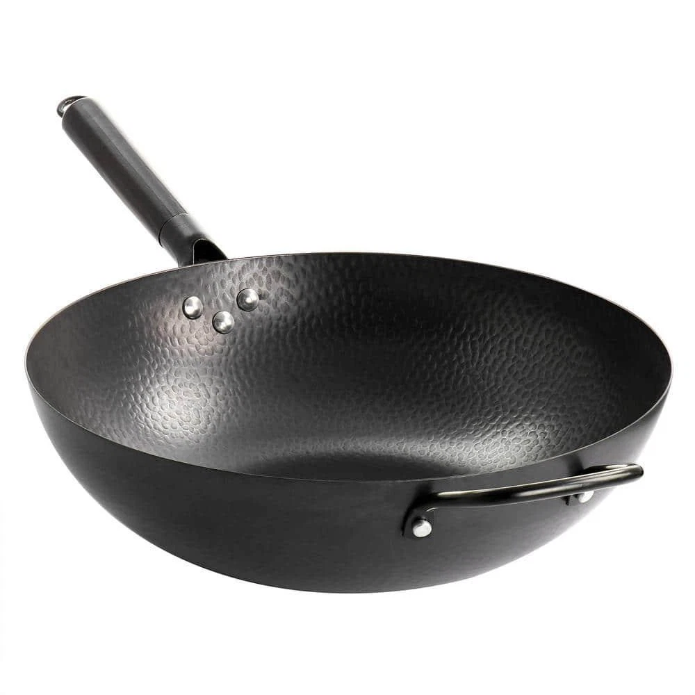 Gibson Home Wok Carbon Steel 13.4"W Black Hammered Heavy Gauge Induction Ready
Opens in a new window