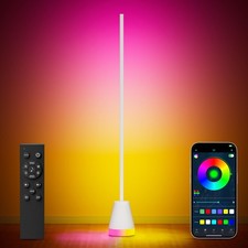 White Smart RGB LED Corner Floor Lamp 172 LEDs Bright App Remote Music Sync