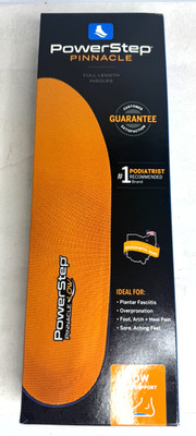 Powerstep Pinnacle LOW ARCH Orthotic Arch Support Insole Size B Unisex US