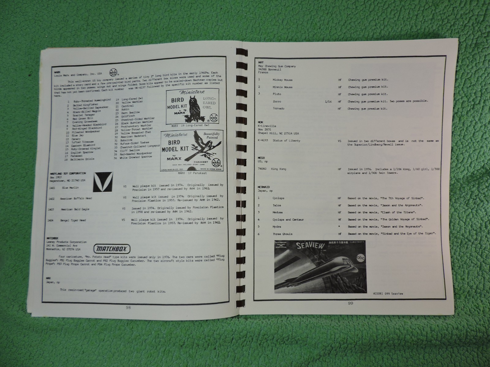 In Plastic Science Fiction and Figure Kits GUIDE By John W. Burns 1988