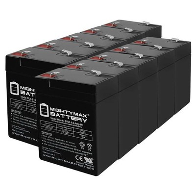 Mighty Max 6V 4.5AH SLA Battery Replacement for Leoch DJW6-4L - 10 Pack