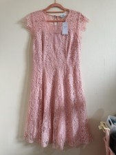Joanna Hope Simply Be Pale Powder Pink Lace Flared Dress - BNWT - Size 12