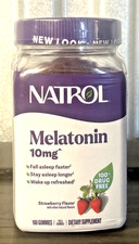 Natrol Sleep Melatonin 10 mg Strawberry Gummies 180 Gummies Exp 6/2027