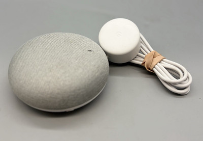 Google Home Mini Smart Speaker & Power Cord (1st Gen)(Chalk) - Tested