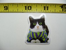FUNNY CAT KITTEN SMALL STICKER DECAL STYLISH VEST PET FELINE FUNNY