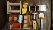 Kidkraft Wooden Dollhouse Doll Furniture Mixed Lot 11 Pieces