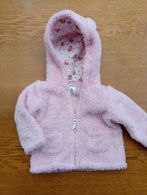 Carter's Baby Mädchen Flauschige Jacke Pullover Mit Kapuze Rosa Größe 68