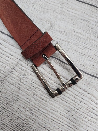 ceinture homme ermenegildo zegna cuir daim rouge taille 36/95 - Photo 2/9