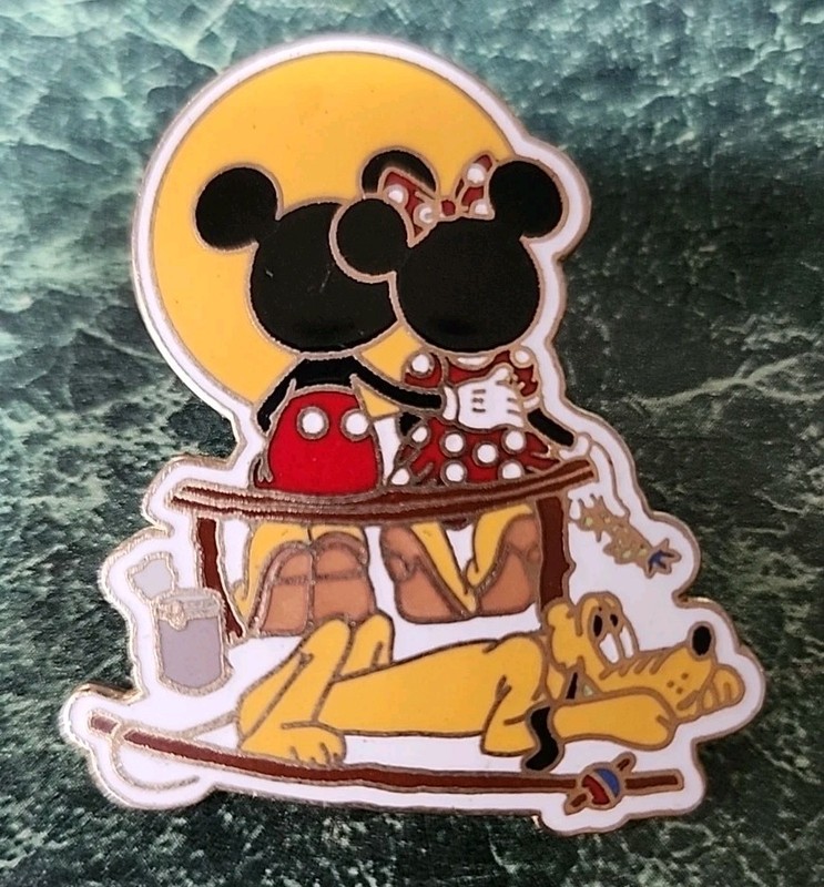 Disney Mickey Pin w/Minnie & Pluto-Norman Rockwell Puppy Love Pin Creation-HTF