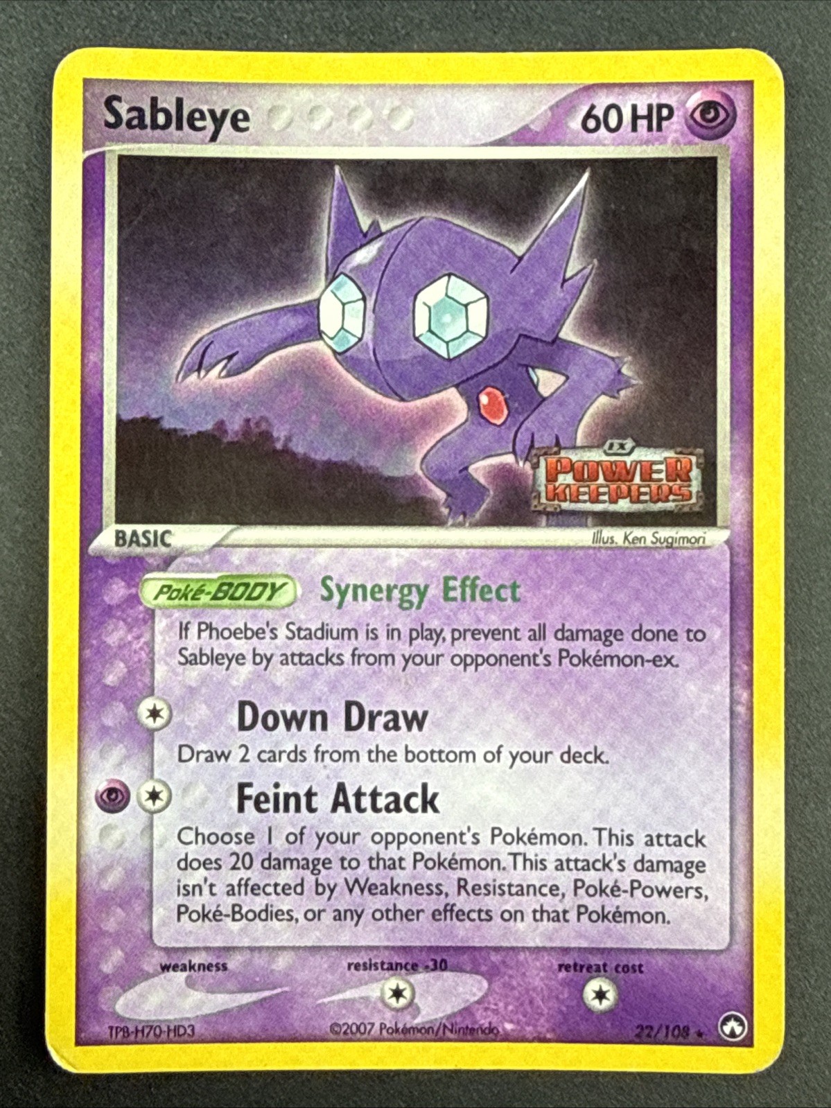💎 SABLEYE 22/108 STAMPED POWER KEEPERS Reverse Holo Rare 💎