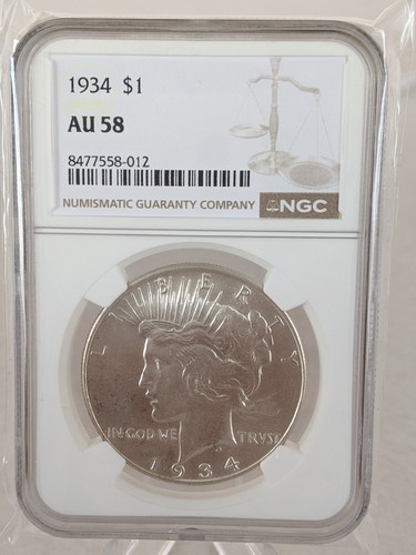 1934 Peace Silber Dollar NGC AU58 #587