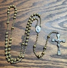 Vintage WWII Military Rosary Religious Catholic Medal Crucifix Pendant Lot #F