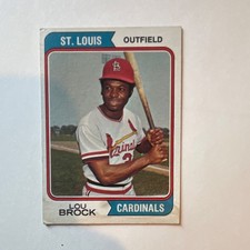 Topps 1974 Base Set Lou Brock #60 St. Louis Cardinals Baseball Card