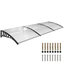 Vordach für Haustür Überdachung 90 x 295 cm, Pultbogenvordach mit UV-Schutz
