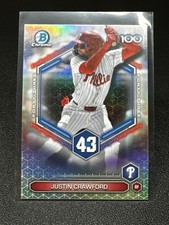 2026 Bowman Chrome #BTP-43 Top 100 - Justin Crawford Philadelphia Phillies