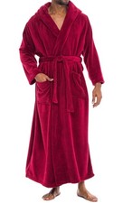 Alexander Del Rossa Mens Robe, Plush Fleece Hooded Bathrobe Men, Big and Tall...