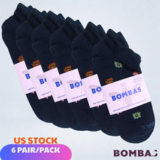   6Pairs/Pack Flowers - Garden Party Bombas UNISEX Ankle Socks -Size M