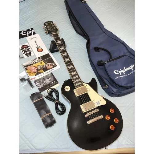 Electric Guitar Epiphone Les Paul Standard  Ebony Black  Set neck Solid Body