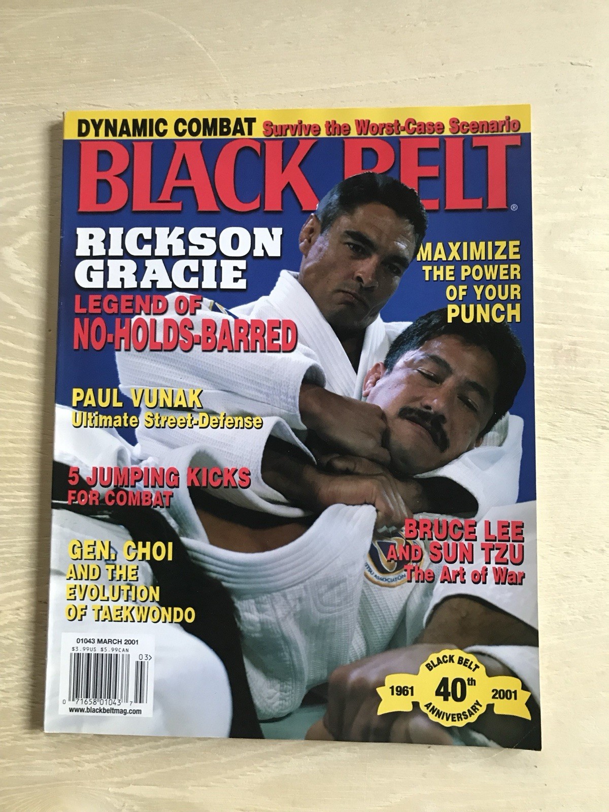 RICKSON GRACIE Cover Black Belt Magazine March 2001