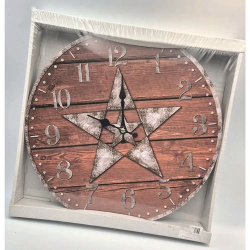 Reloj Estrella Rústico Decoración Granero Hogar Resistente 1 13" NUEVO - Imagen 1 de 5