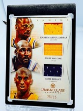2012 Immaculate Trios Patch Kobe Bryant Kareem Karl Malone 25/25 LAST MADE NBA