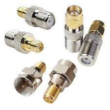 exgoofit F Type to SMA Male Female Coax Connector Coaxial Adapter 2 silver