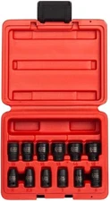 SUNEX TOOLS 1822, 1/4 Inch Drive Magnetic Impact Socket Set, Magnetic, Black 