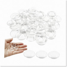 Set of 40 clear round glass cabochons for crafts