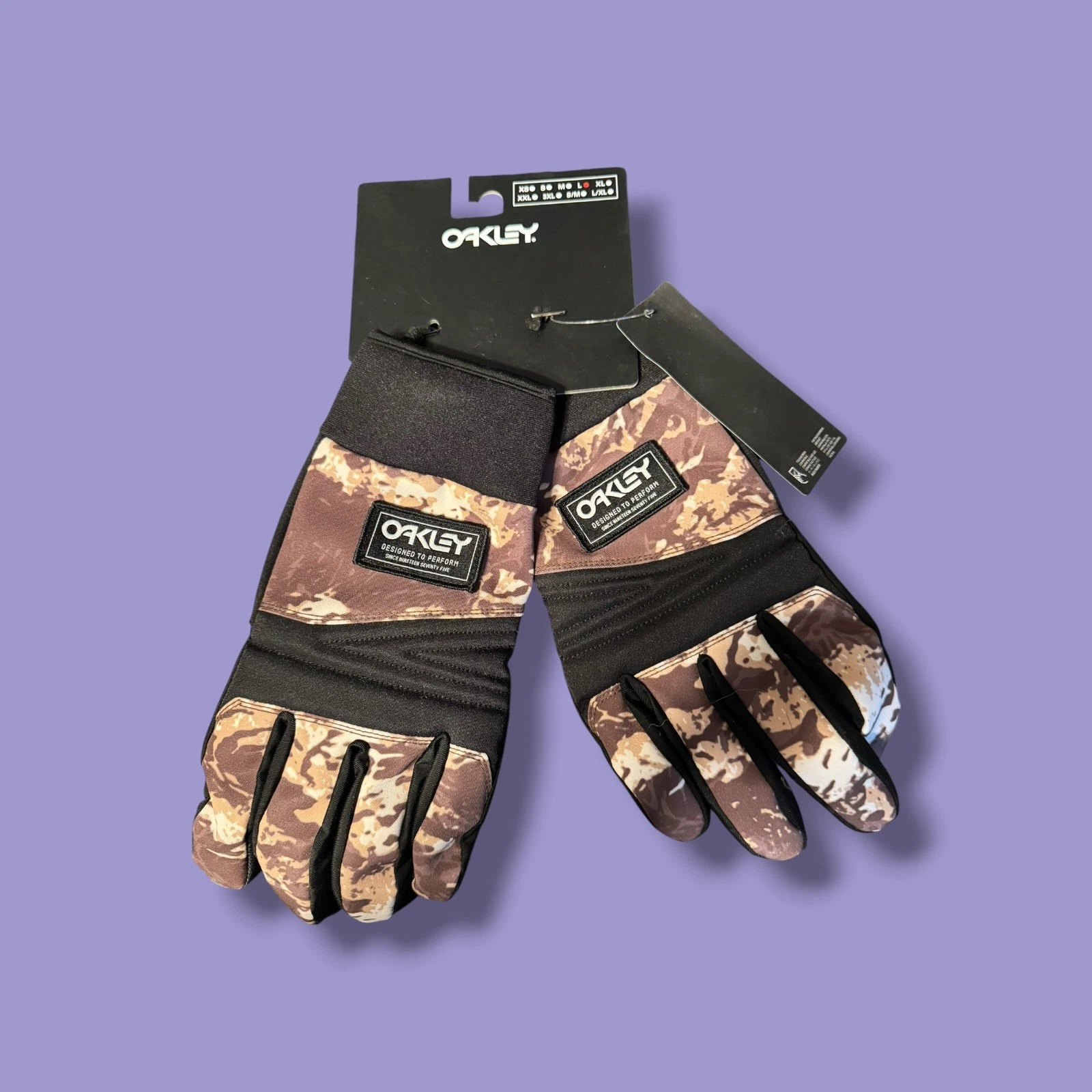 Oakley Printed Park B1B Gloves - NWT Mens Large Tiger Camo Desert - #48143-N4