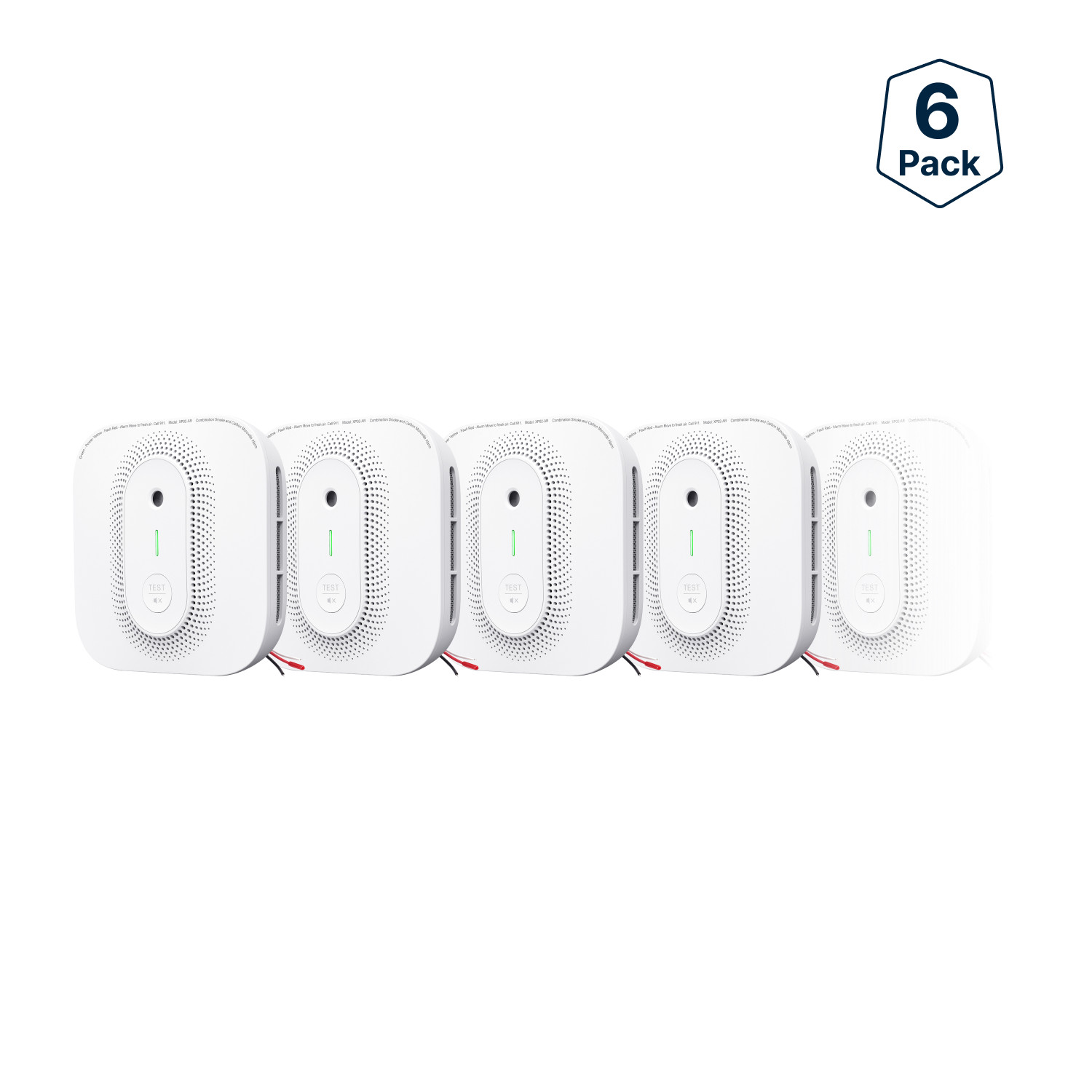 X-Sense XP02-AR 6-Pack Combo Smoke & Carbon Monoxide Alarm Hardwired