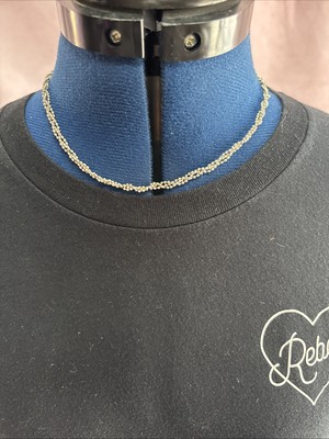 Vintage Silver Seed Bead Rope Necklace