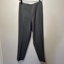 Ralph Lauren Black Label Womens Dress Pants Gray Wool Staight Leg Side Zip Sz 10