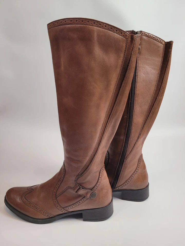 Botas de equitación Bussola Lyon de cuero para mujer/equestres/crebilla lateral occidental/refuerzo talla 9 Foto 4 de 4