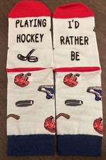 I  d Rather Be Playing Hockey Crew Socks Unisex New  Youth