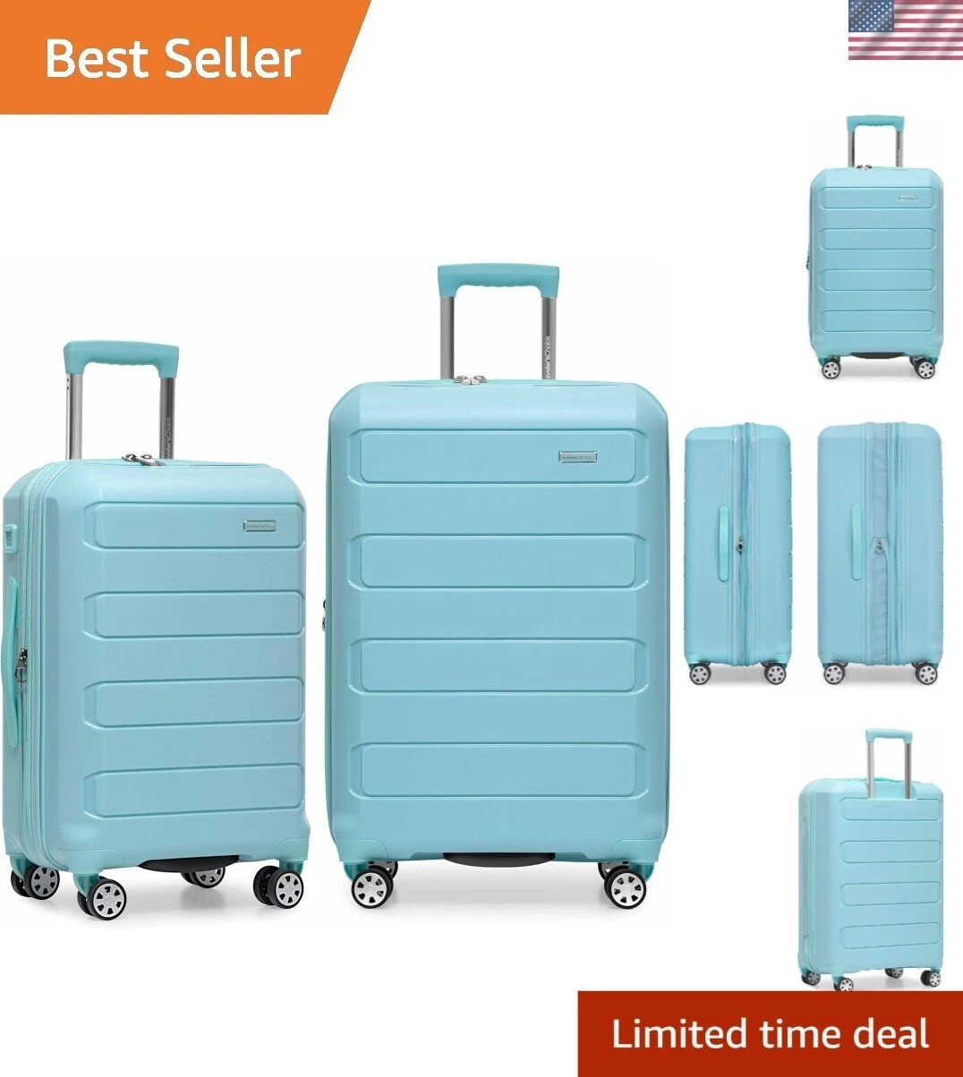 Set With Usb Ports - 2-piece Baby Blue 22/26