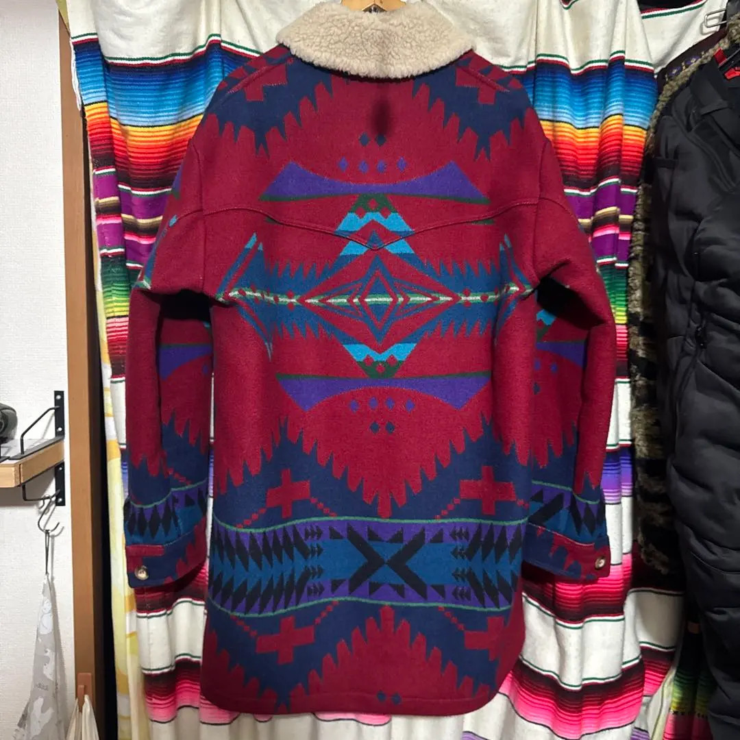 Vintage PENDLETON Native Pattern Wool Blanket Jac… - image 4