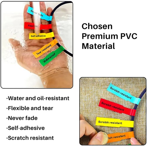 480Pcs Cable Labels Cord Labels Stickers Tear Flexible Works7159 - Afbeelding 4 van 8