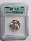 1945-S Silver Washington Quarter - 25c ICG MS66   WQ26 006