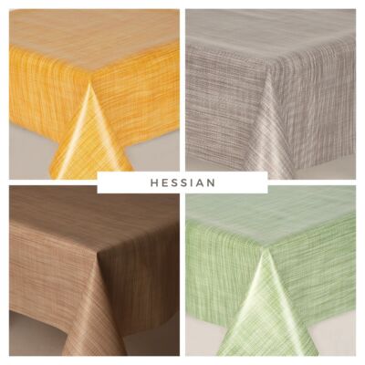 Einfache hessische strukturierte PVC abwischbare Vinyl Tischdecke Indoor Outdoor Multi Öl