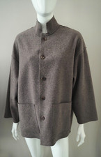 Eskandar Stone Brown Wool Cashmere Jacket Lagenlook Shirin 0 