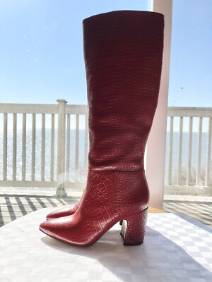 Sam Edelman Women's Hiltin Crocodile Embossed Leather Knee High